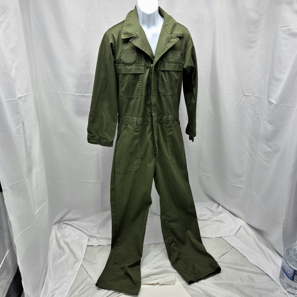 Military-Style Olive Green Field Coverall Jacket